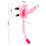 Vibrator Anal Plug & Clit Butterfly Mini Penis - Pink