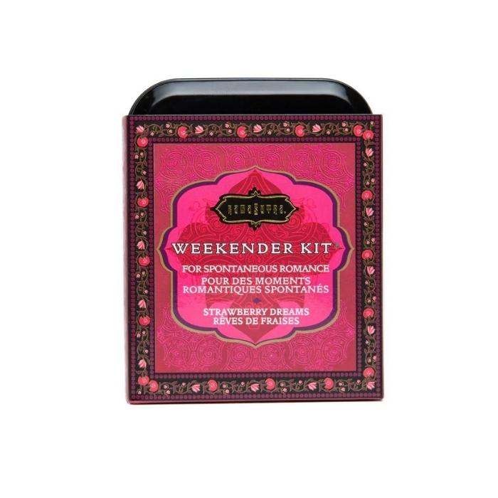 Spontaneous romance, remember to pack your weekender kit. Consists of a Kama Sutra flavoured Strawberry 6ml Oil of Love, Honey Dust Kissing Body Powder, 2 Massage Oil Sachets, and 2 Lubricant Sachets, with 6 playing erotic cards, this is an ideal romantic package including a tin to later store more treats. One of our favourite gifting ideas.